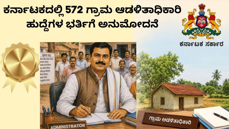 ಕರ್ನಾಟಕದಲ್ಲಿ 572 ಗ್ರಾಮ ಆಡಳಿತಾಧಿಕಾರಿ ಹುದ್ದೆಗಳ ಭರ್ತಿಗೆ ಅನುಮೋದನೆ